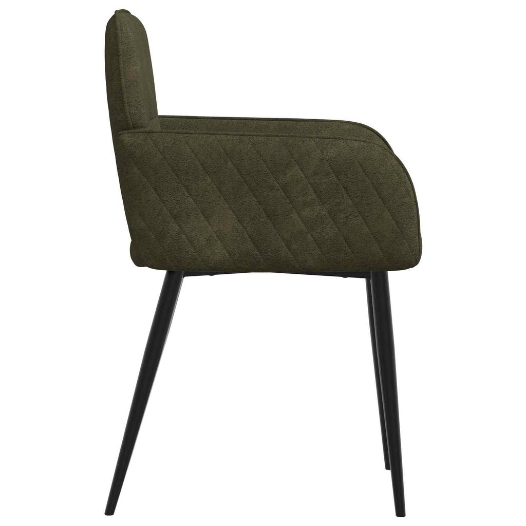 Dining Chairs 2 pcs Faux Suede Olive Green 59x56.5x85 cm