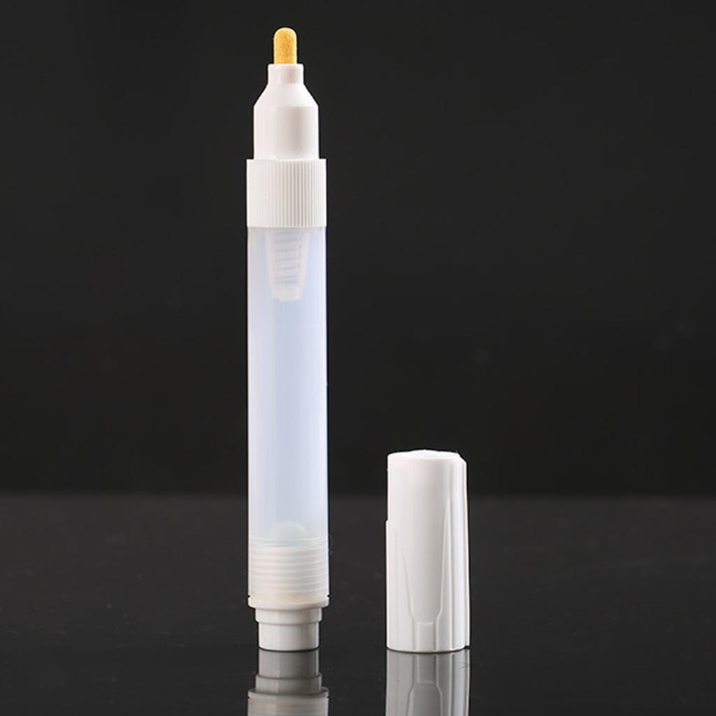2 Pcs Empty Paint Markers Refillable Painting Pen 5mm Round Head Fillable Paint Marker Clear Acrylic Paint Marker