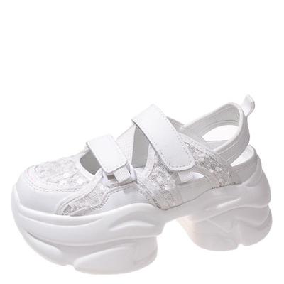 Модные женские летние кроссовки, новые толстые дышащие туфли на танкетке, спортивная обувь для папы, сетчатая обувь на высокой платформе 8,5 см, Zapatillas Mujer