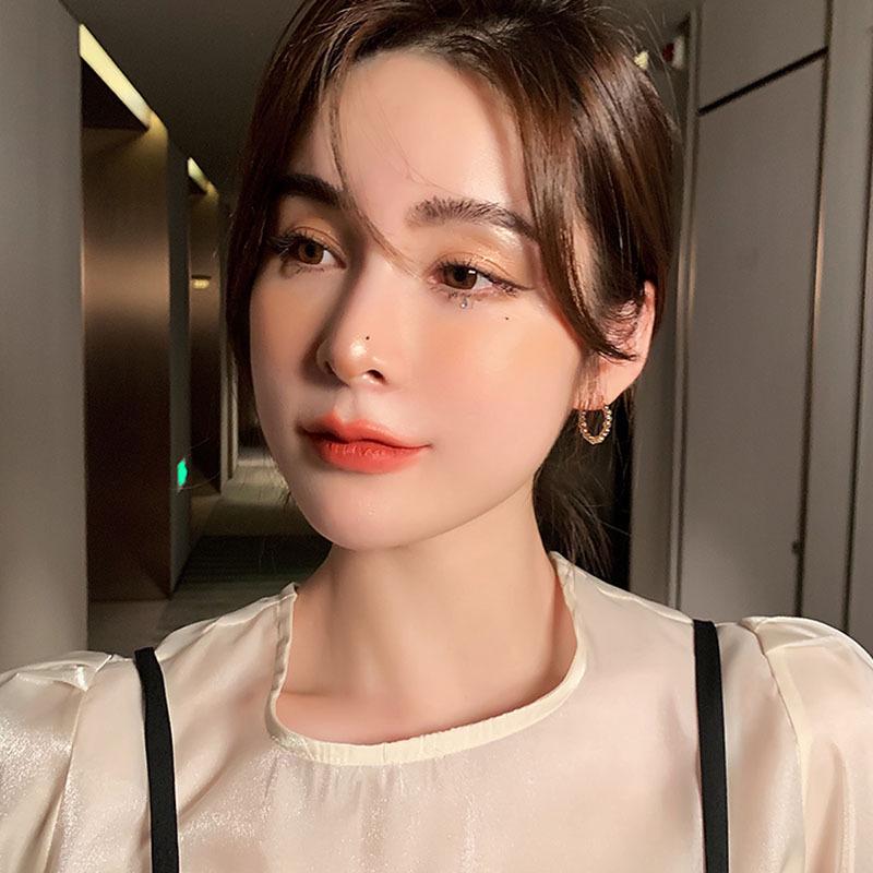 Трендовые корейские серьги-кольца из металла в виде бобов 2022 - Горячий стиль знаменитостей для женщин