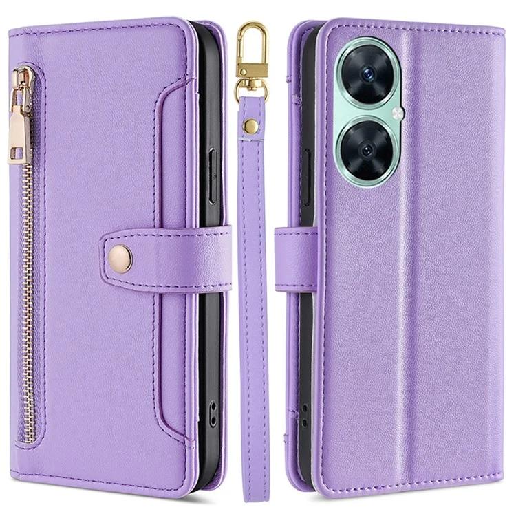 Чехол для телефона Huawei Enjoy 60 Pro / nova 11i / Maimang 20 с карманом на молнии и несколькими отделениями для карт, кожаный флип-чехол с ремешками