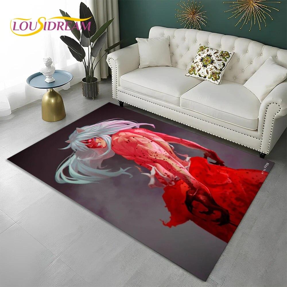 Классический мультяшный 3D ковер в стиле аниме Inuyasha, ковер для дома, гостиной, спальни, дивана, коврика, декор, детский коврик, нескользящий напольный коврик