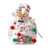 Christmas Gift Bag with Drawstring Reusable Candy Bag for Treats Cookie Goodies Xmas Eve Fruit Storage Bag with Santa Snowman Deer Doll for Xmas Party