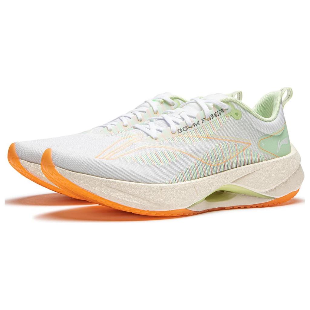 Li Ning Super Light 21 Низкие Кроссовки для Бега на Длинные Дистанции Спринта Женские Бело-Зеленые ARBU002-40