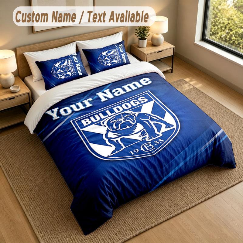 Bedding Set 1 Duvet Cover 2 Pillowcases Canterbury-Bankstown Bulldogs Print Soft Bed Linen Bedroom Decor