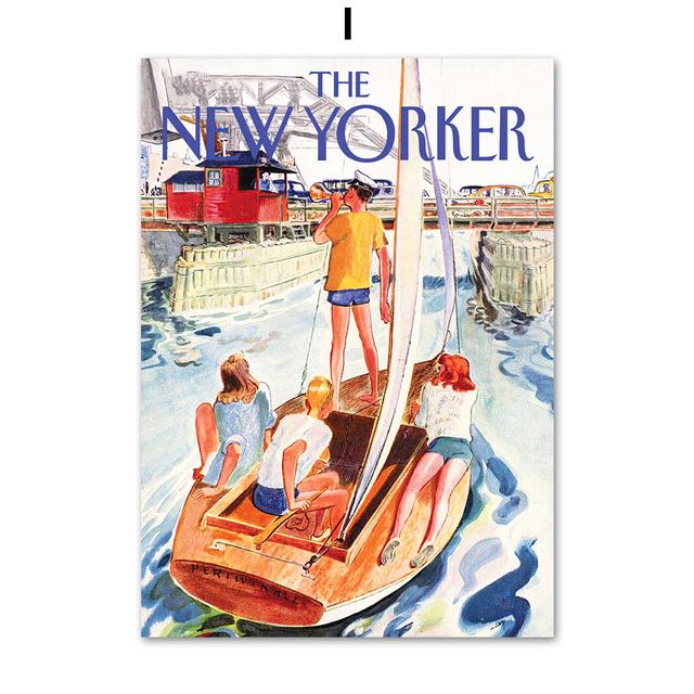 Акварель Нью-Йоркский пейзаж с цитатами, настенная живопись на холсте, плакаты на скандинавскую тему и принты, настенные панно для декора гостиной