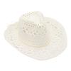 Adult Sun Hat Hand Woven Hollow Cowboy Solid Color Sun Hat Women'S Hat Adjustable Beach Hat