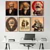 Marx Canvas Painting Vintage Wall Pictures Kraft Poster Coated Wall Stickers Home Decoration Gift Socialism Communist Politician No Frame