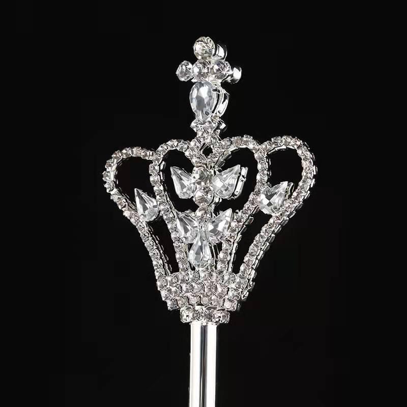 Goddess Beauty Crown Scepter: Rhinestone Star Fairy Wand Prop
