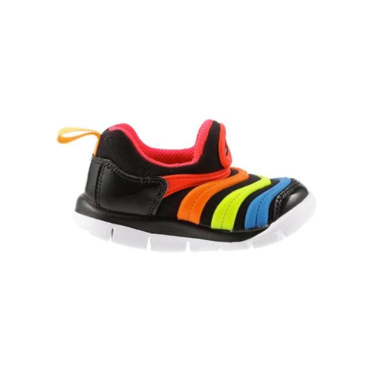 Nike Dynamo Free Comfortable Slip Resistant Cushioning Abrasion Resistant Low top Toddler Shoes Black Red Blue 343938-018