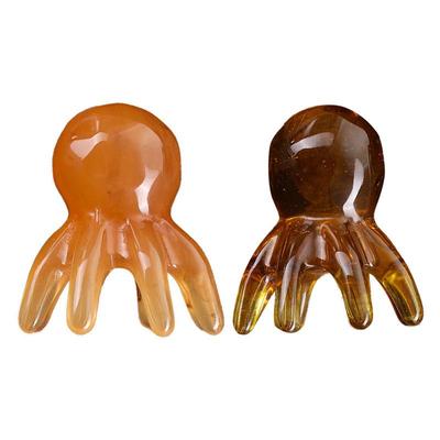 Эргономичный массажер Гуа Ша из смолы в форме головы осьминога, портативный инструмент для точечного массажа лица, тела, кожи головы, спа-качества, для домашнего и дорожного использования