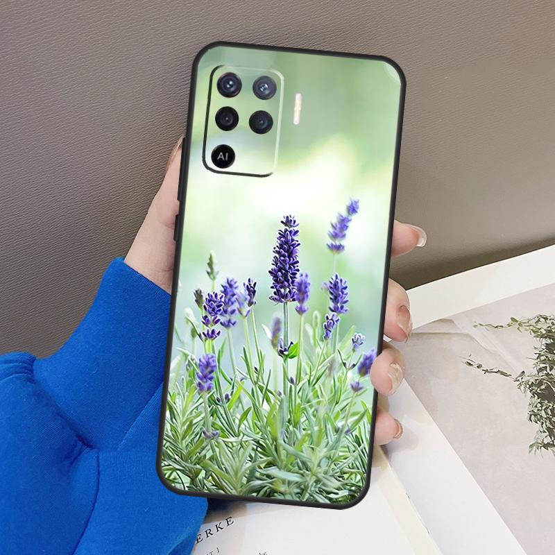 Чехол с фиолетовым лавандовым цветком для Oppo A77 A57 A17 A60 A80 A40 A74 A54 A94 A78 A98 A18 A38 A58 A96 A76 A16 A15 A5 Pro