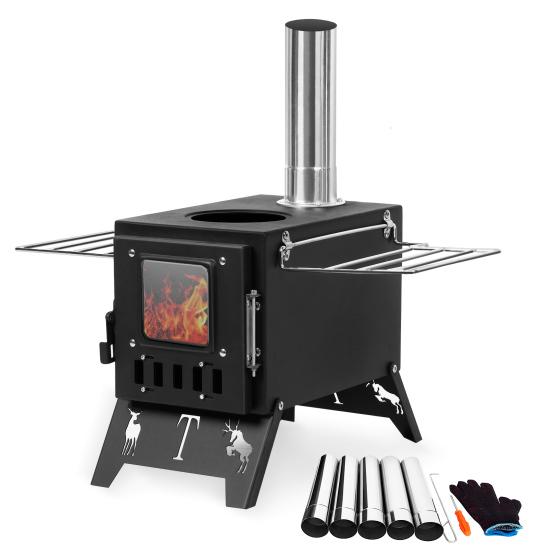 Wood Burning Stove, Folding Portable Wood Stove, Tent Stove for Heating, Camping Stove include