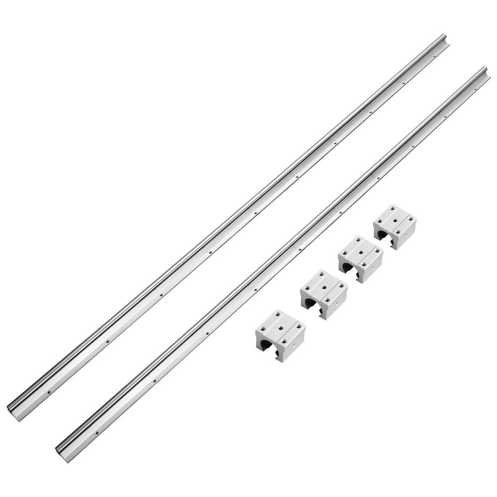 VEVOR Linear Guide Rail Set, SBR16 1500mm, 2 PCS 59 in/1500 mm SBR16 Guide Rails and 4 PCS SBR16UU Slide Blocks