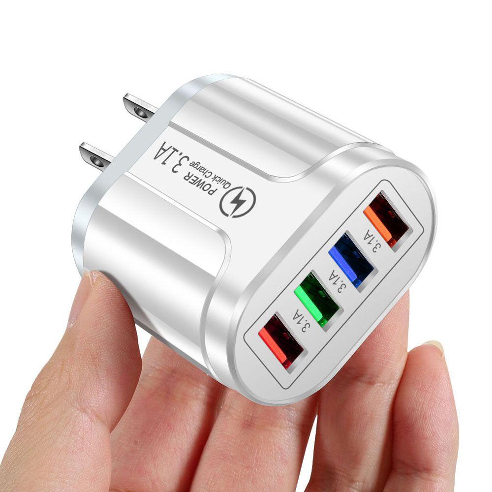 Travel 4 Ports UK EU US Plug Fast Quick Charger Power Supply USB Transformer Adapter