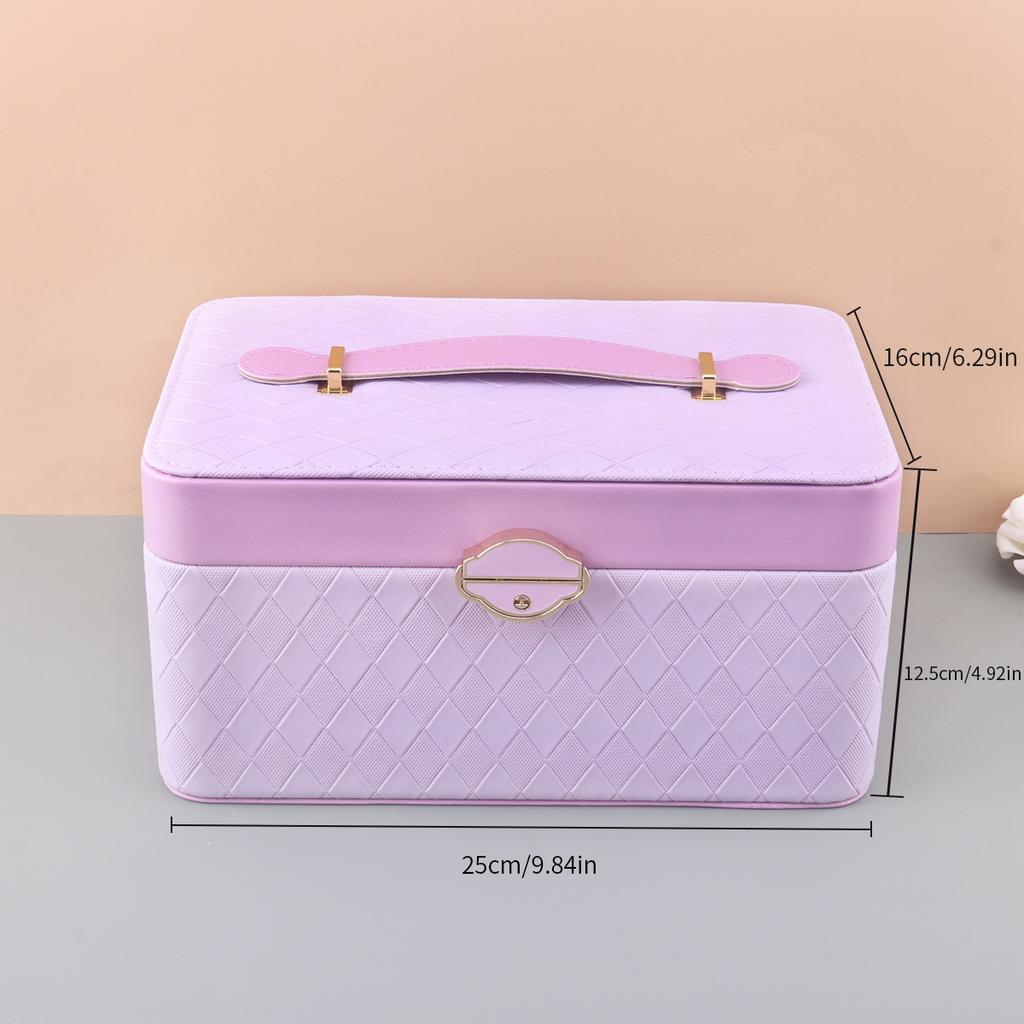 Двухслойный ящик из кожи для ювелирных изделий, легкая роскошная шкатулка для хранения сережек, ожерелий, с замком, органайзеры для хранения ювелирных изделий