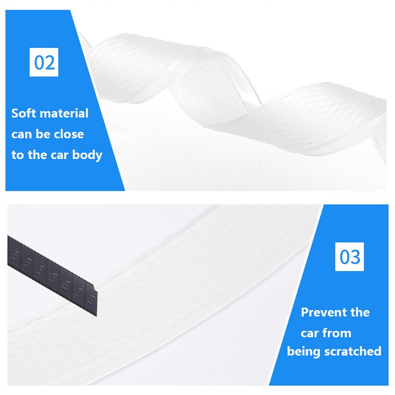 2/4 шт. универсальные автомобильные передние и задние защитные полоски для бампера, защитные наклейки, авто против столкновений, царапин, резиновая прозрачная резина