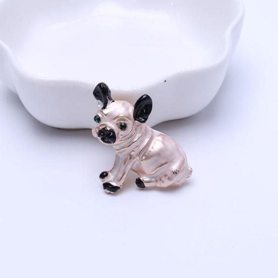 Мультфильм милая уродливая брошь в форме собаки, блестящие стразы, инкрустированные глаза, булавка, значок на лацкан, ювелирное изделие, подарок, аксессуары для пальто