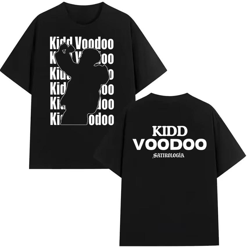 Певец Kidd Voodoo Тур в поддержку альбома 2026 Узор Модная футболка Весна/лето Мужская Женская Хип-хоп Готика Чистый хлопок Футболка - Мужчины...