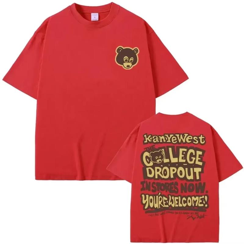 Футболка с самым известным Kanye The College Dropout Унисекс и feУнисекс принты винтажный хип-хоп рэп вестерн Футболка Унисексс кэзуал