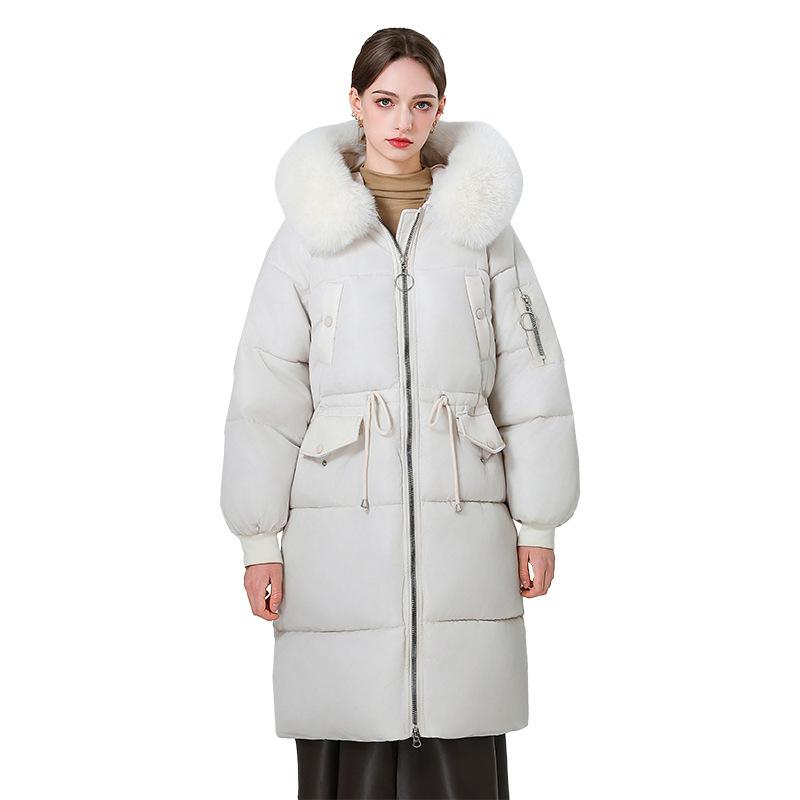 Large size M--XL cotton-padded jacket, loose fur collar, long winter models, new women's down cotton-padded jacket, thickened cotton-padded jacket.
