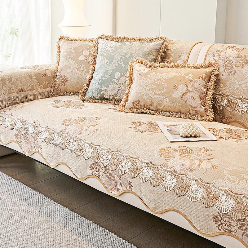European Chenille Vintage Jacquard Embroidery Sofa Cover Anti-slip Seat Cushion Four Seasons General Luxury Sofa Cover Slipcover