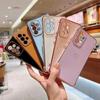 Роскошный чехол с покрытием для Samsung Galaxy A53 A52 S22 Ultra S21 S23 Plus S20 FE A13 A52S A54 A12, гальванический силиконовый мягкий чехол