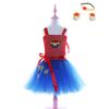 Kids Girls Superhero Diana Mesh Tutu Dress Headwear Set Children Halloween Cosplay Costumes Child Pretend Princess Party Role Play Outfit