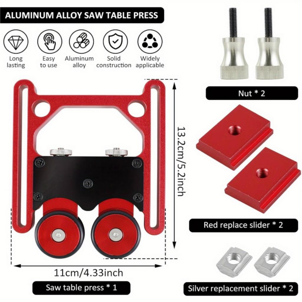 Направляющее колесо для стола алюминиевый сплав одностороннее направляющее колесо для подачи столярной пилы регулируемый тонкий раскройный шаблон инструмент с перьевой доской против отскока
