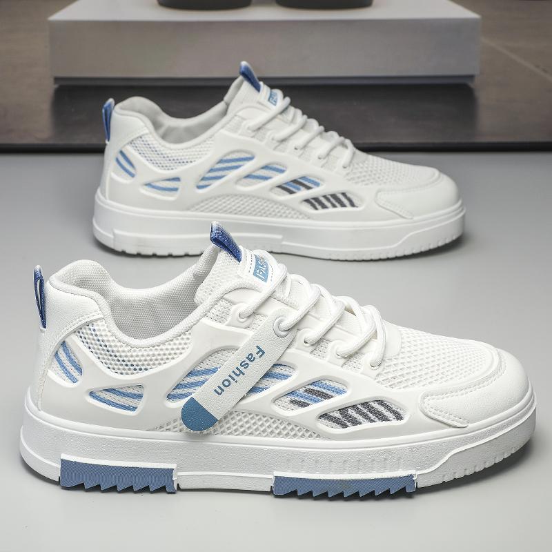 Модные мужские дышащие сетчатые кроссовки летняя повседневная спортивная обувь удобная легкая низкий верх резиновая подошва взрослая обувь