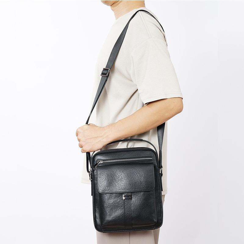 Men's Single Shoulder Baotou Layer Cowhide Bag Vertical Business Diagonal Bag Leisure Large Capacity Handbag