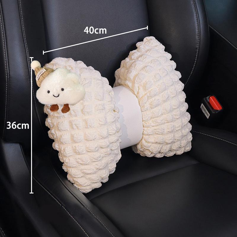 New Cute Cartoon Cloud Universal Car Neck Pillow Four Seasons Soft Puff Auto Seat Headrest Waist Support Car Accessories Decro
