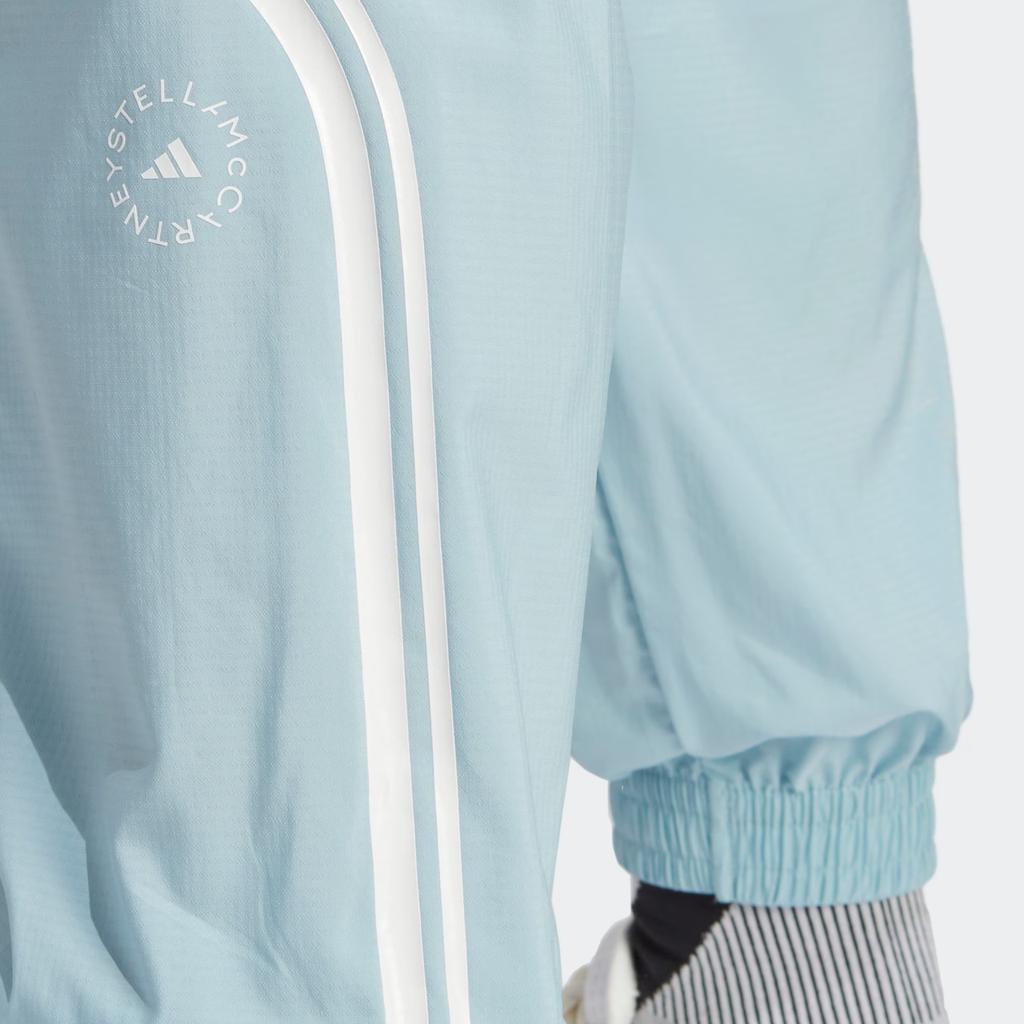 Adidas Truepace Woven Joggers With Striped Drawstring Cuffs Women Bottoms Grey Blue HR6577