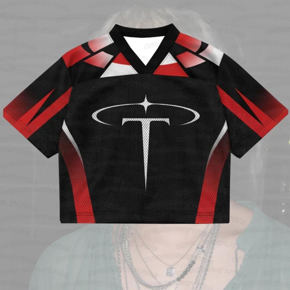 Summer Men's Women's Taemin World Tour Liminal Mixed Mesh Jersey Gift For Fans Short Sleeve Casual T-shirt Tops