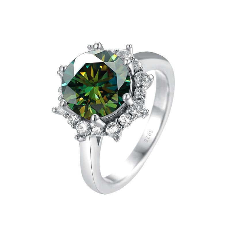 Bague Ringen Роскошные ювелирные изделия с муассанитом и бриллиантами 3,5 карата, обручальное кольцо из стерлингового серебра S925 для женщин, дизайн в форме цветка, размер 5-9