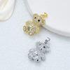 Copper Micro-Inlaid Zircon Bear Pendant Bear Head Pendant Necklace Pendant Style Fashionable Commuter Bear Pendant