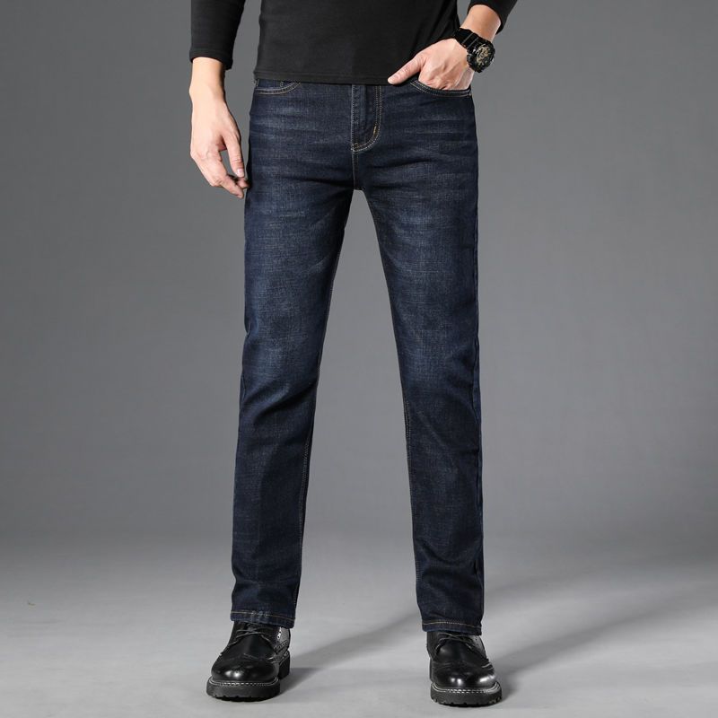 Men's Jeans, Young and Middle-aged Straight Slim Long Pants, Casual All-match Jeans