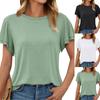 Women's Ruffle Short Sleeve Shirts Casual  Outfits Trendy  T-shirt Top