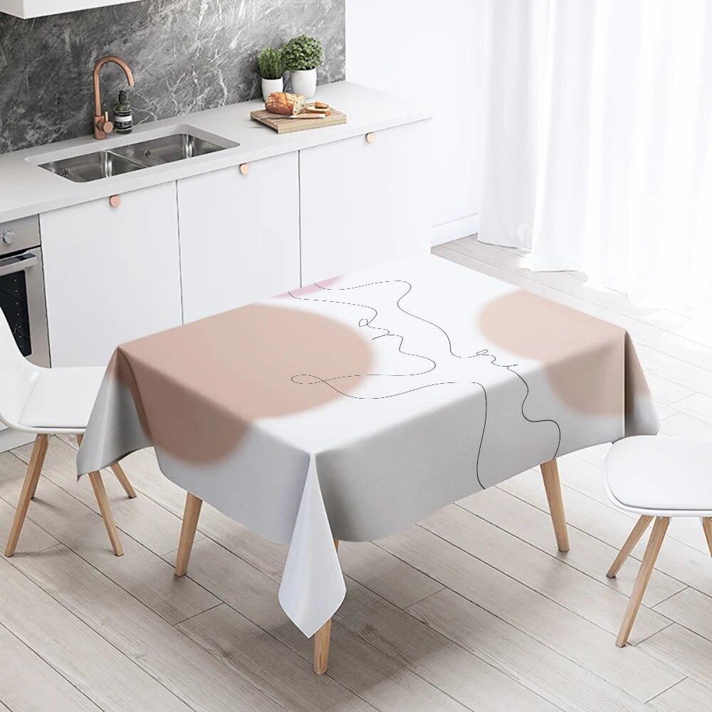 Простая линия скатерть для вечеринки, ресторана, банкета, украшение, анти-пятно, водонепроницаемый домашний стол
