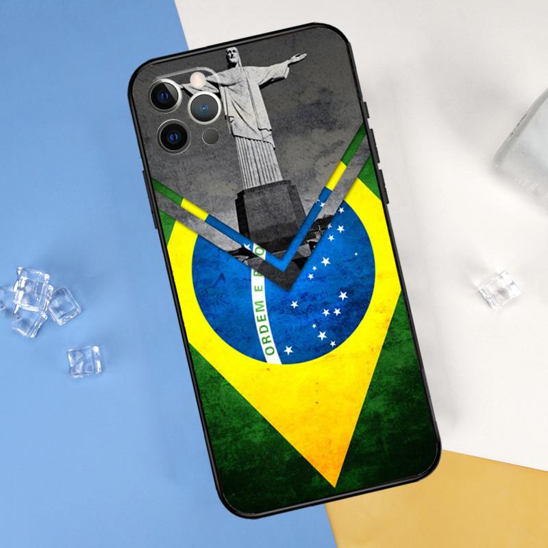 Бразилия Бразильский флаг Чехол для телефона Для iPhone 16 15 13 11 12 14 Pro Max Mini X XR XS Max Plus Мягкий чехол
