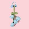 Women Bell Orchid Keychain With Bell Cute Crocheted Handbag Charms Wind Chimes Flower Keyring Bag Pendants Handmade Knitted
