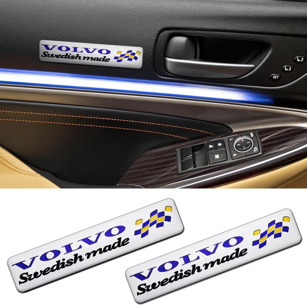 1/2PCS Car 3D Aluminum Badge Side Body Rear Trunk Window Stickers For Volvo RDESIGN V40 V50 S40 S80 XC60 S60 XC40 C40 S60 V90