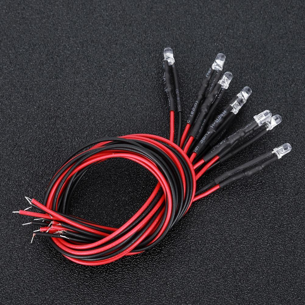 12V Предварительно подключенный светодиод Подсветка Светодиодная бусина с круглой головкой 3 мм Изумрудно-зеленый свет