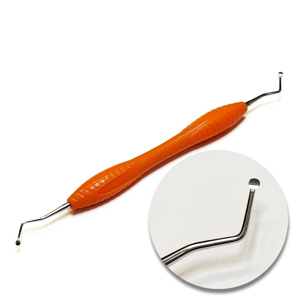 Силиконовая ручка для стоматологического скалера Ложка для чистки зубов Экскаватор Инструменты для реставрации Ложка Инструмент с маленьким круглым наконечником