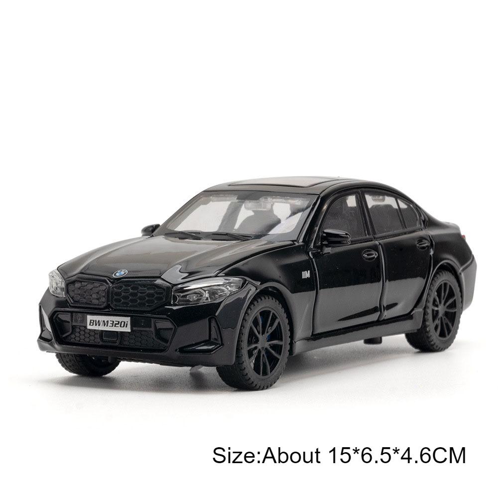 Scale 1:32 320i XM Car Model Toy Pull Back Sound Light Doors Opened High Simulation Miniature Models Educational Toys Gifts