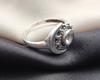 Crystal Quartz Sterling Silver Ring: Boho Crescent Moon Jewelry