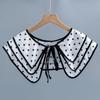 Polka Dots Shirt Detachable Collar for Women Fake Collars for Sweater Shoulder Wraps Neck Blouse False Collar Shawl Small Cape
