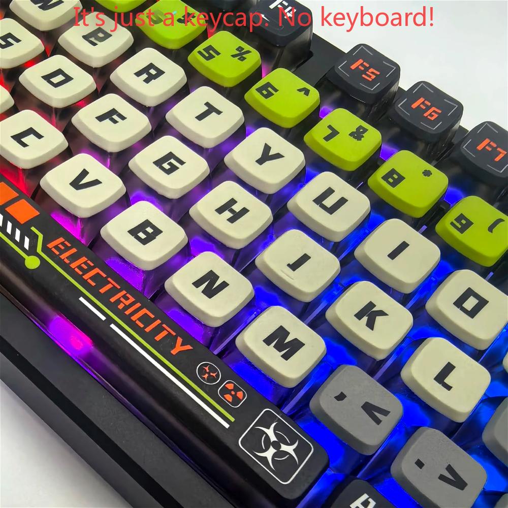Персонализированные колпачки для клавиш Doomsday Crossing, 125 клавиш, PBT+PC, SAX, Quad, полупрозрачные, 'Pudding' для механических клавиатур с переключателями MX