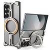 Oatsbasf для Samsung Galaxy Z Fold 6 5 Металлический чехол для телефона с кольцом-подставкой MagSafe Безрамочный Минималистичный Магнитный Защитный чехол