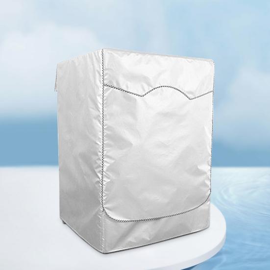 Washing Machine Cover Breathable Dust-proof Silver Color Good Heat Dissipation Washer Cover for Balcony